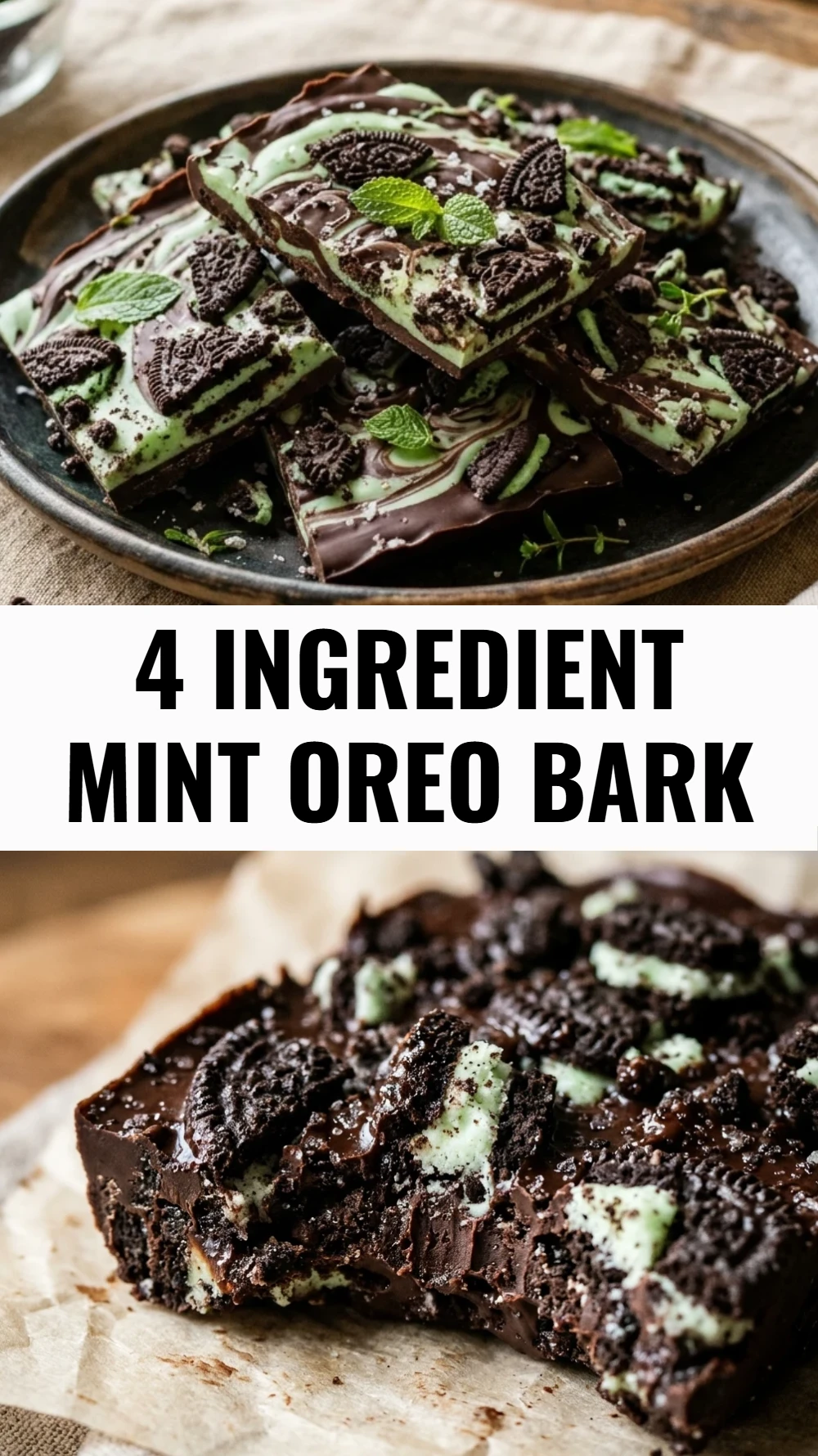 4 Ingredient Mint Oreo Bark
