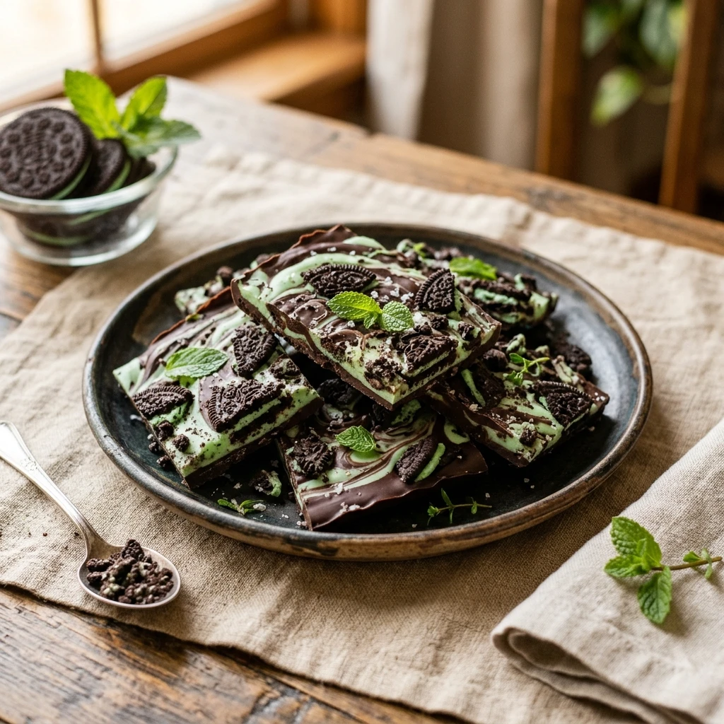 4 Ingredient Mint Oreo Bark