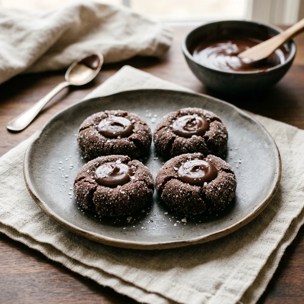 Chocolate Thumbprint Cookies