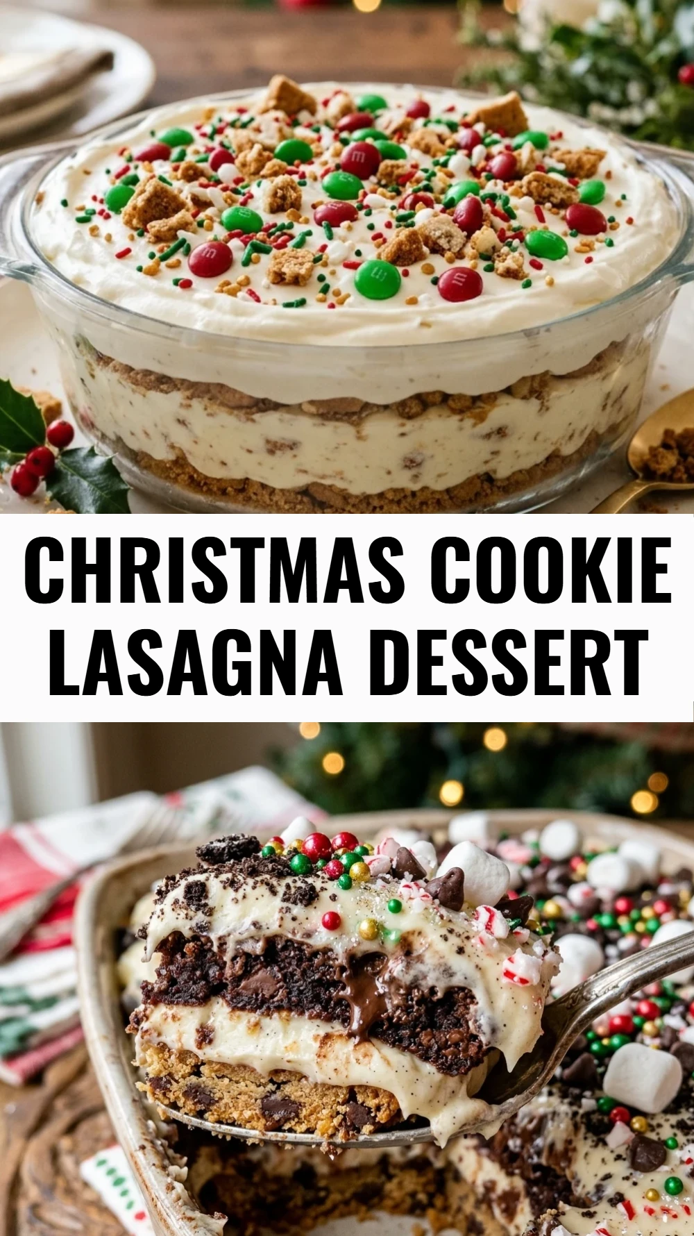 Christmas Cookie Lasagna Dessert