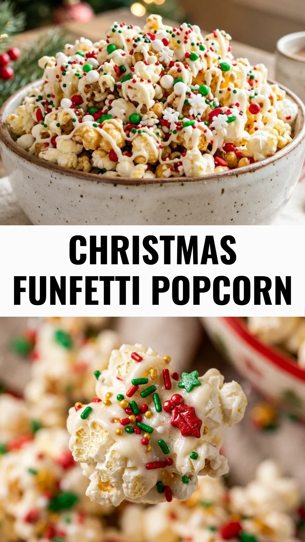 Christmas Funfetti Popcorn
