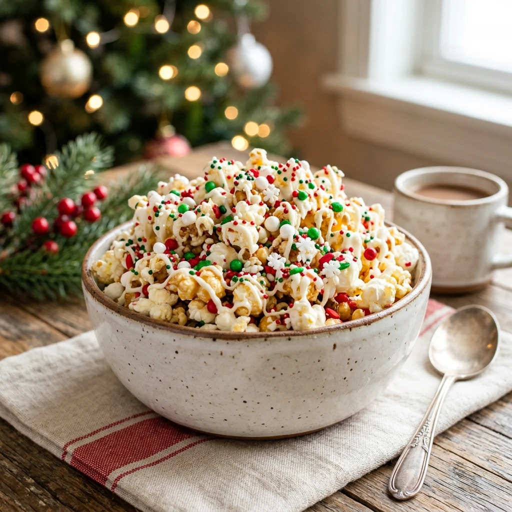 Christmas Funfetti Popcorn