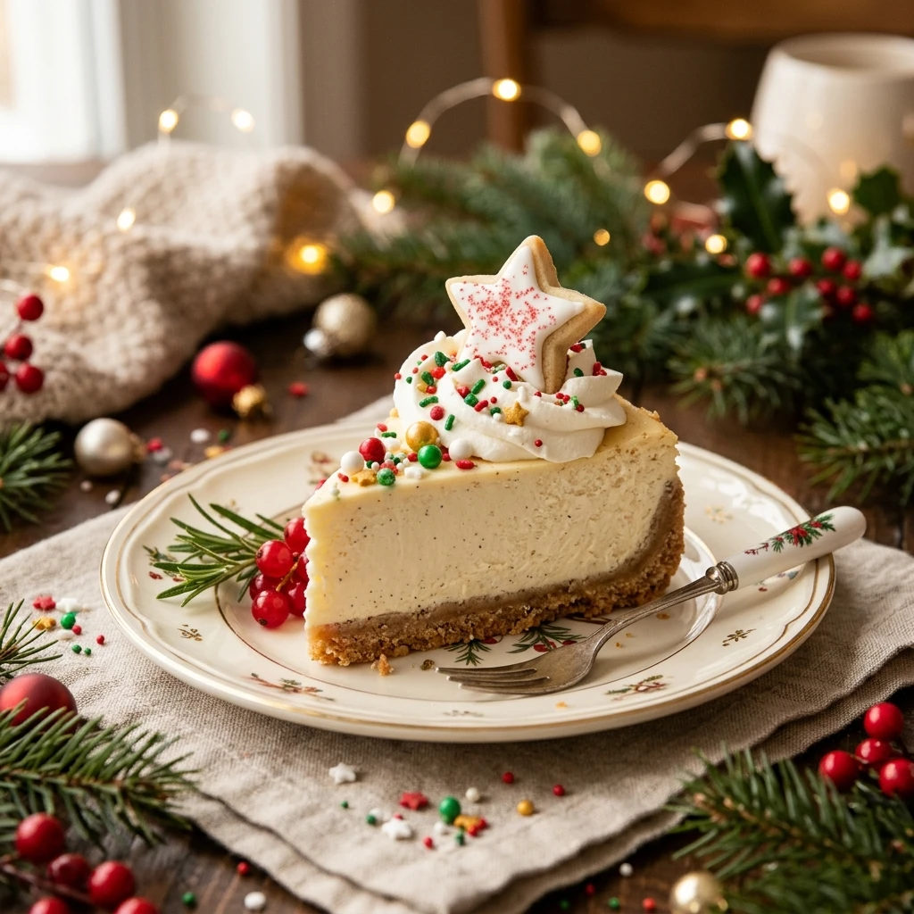 Christmas Sugar Cookie Cheesecake