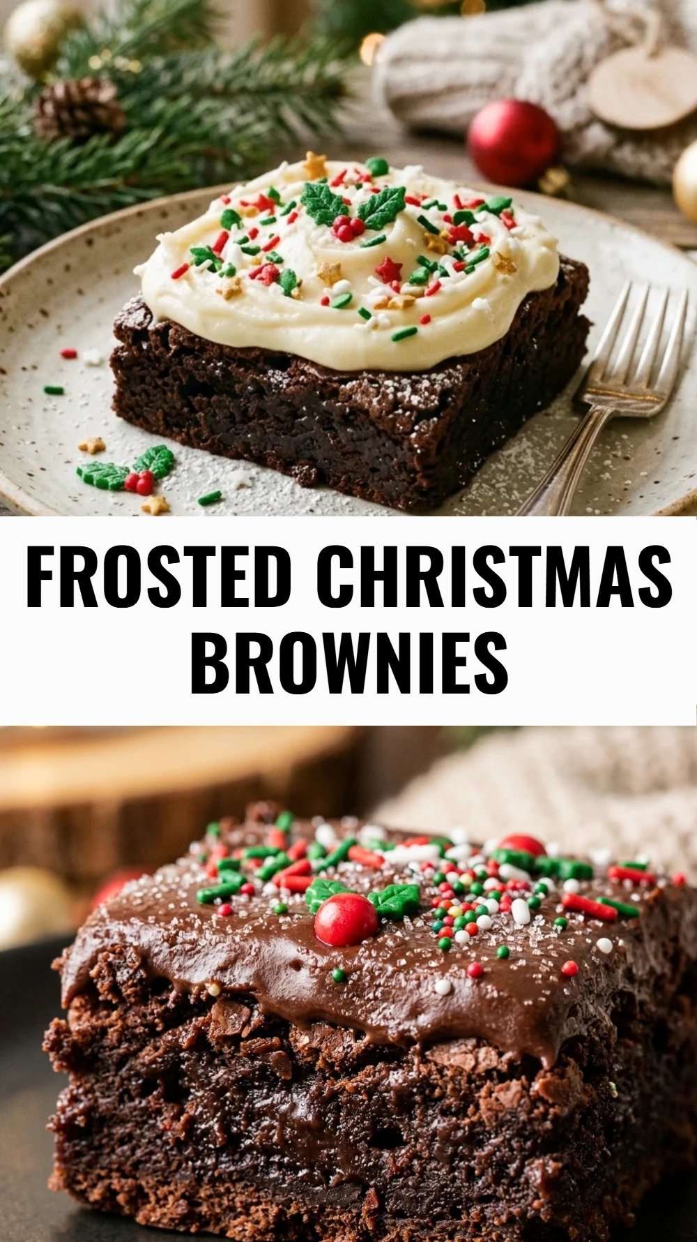 Frosted Christmas Brownies