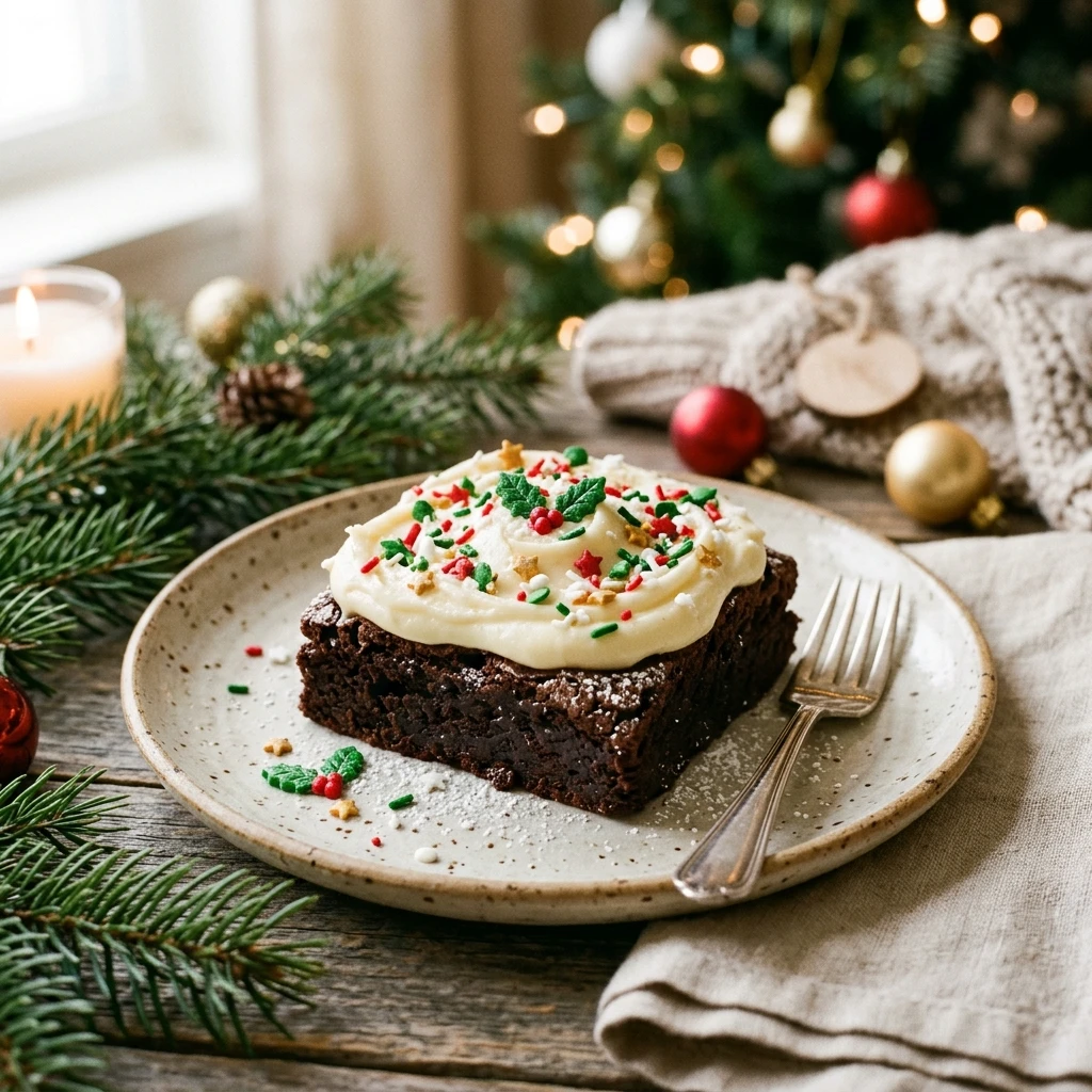 Frosted Christmas Brownies