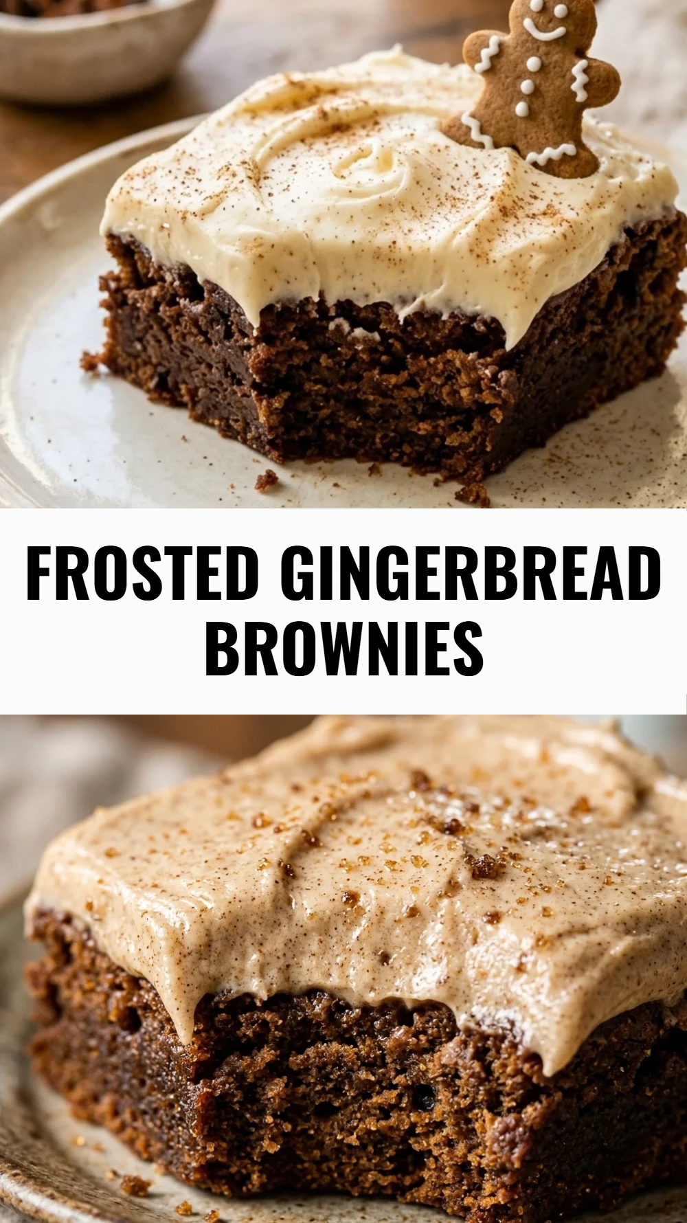 Frosted Gingerbread Brownies