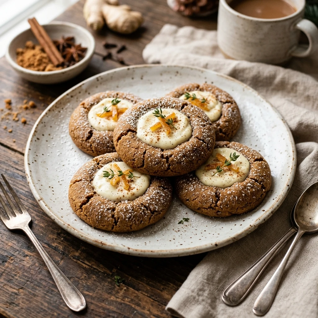 Gingerbread Cheesecake Cookies