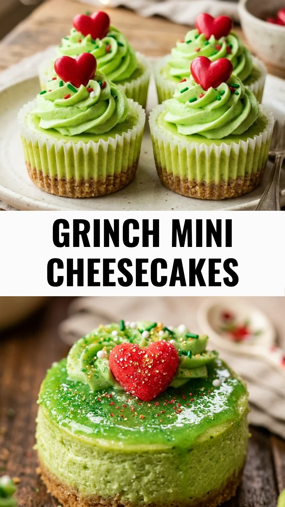 Grinch Mini Cheesecakes