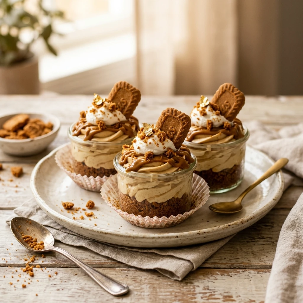 No Bake Mini Biscoff Cheesecakes