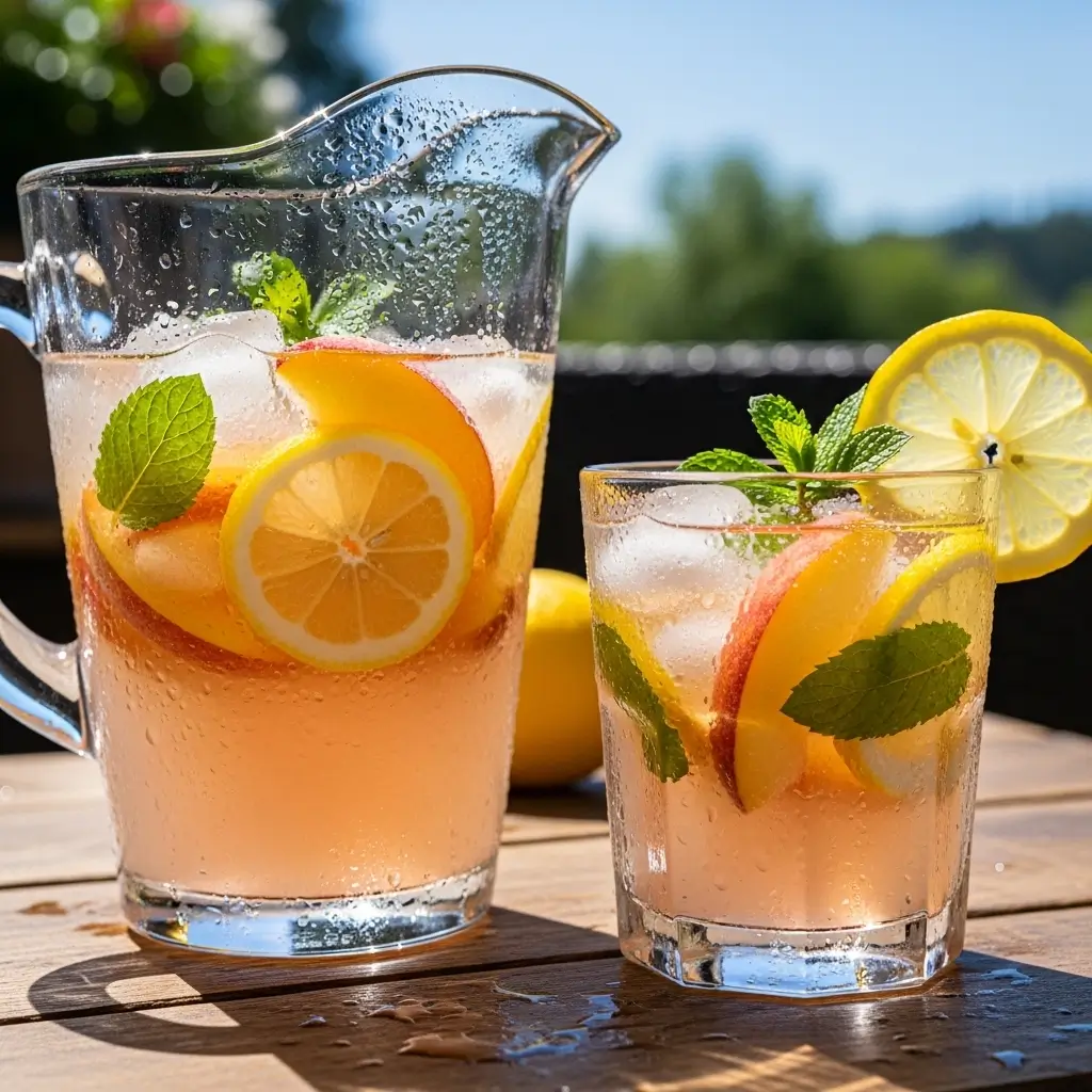 Sweet Tart Peach Lemonade For Summer