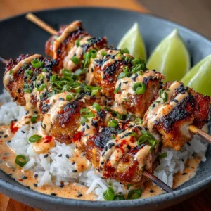 Bang Bang Chicken Skewers