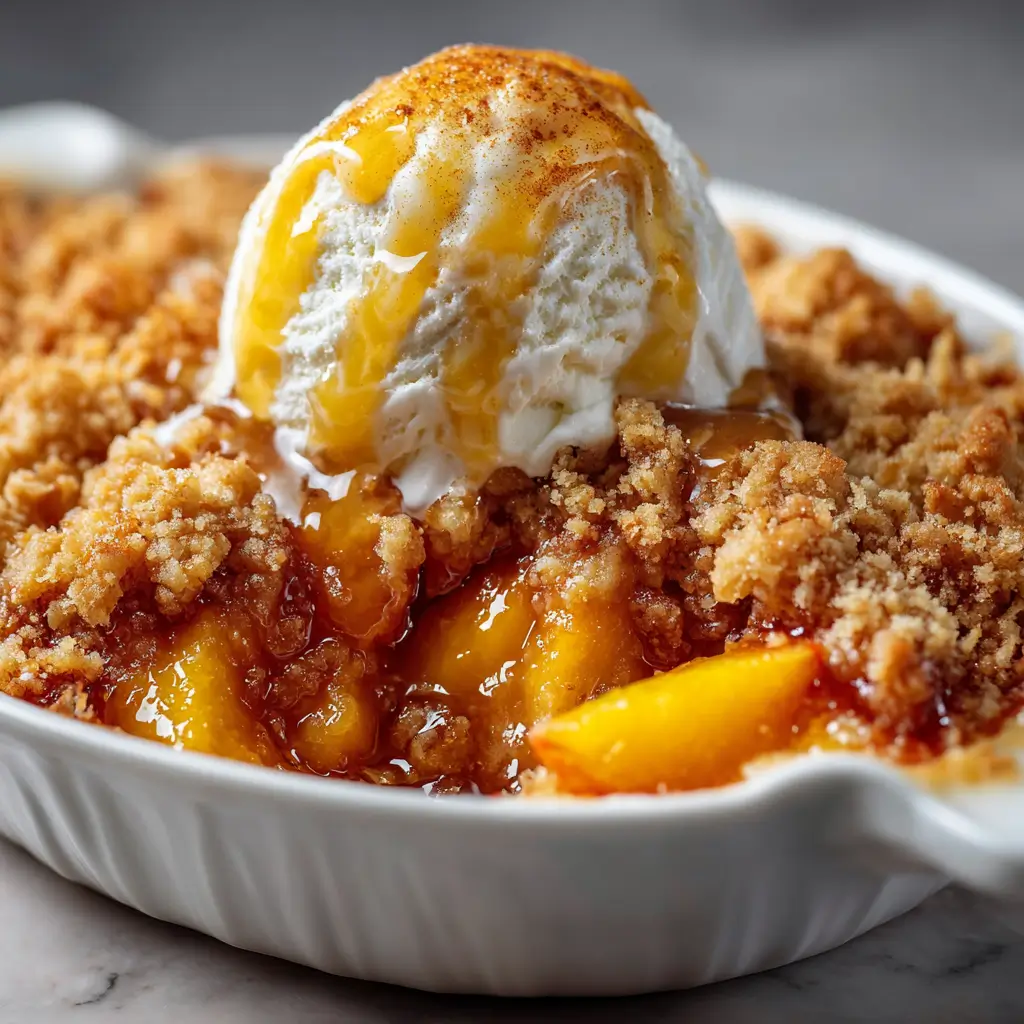 Dump And Bake Peach Cobbler
