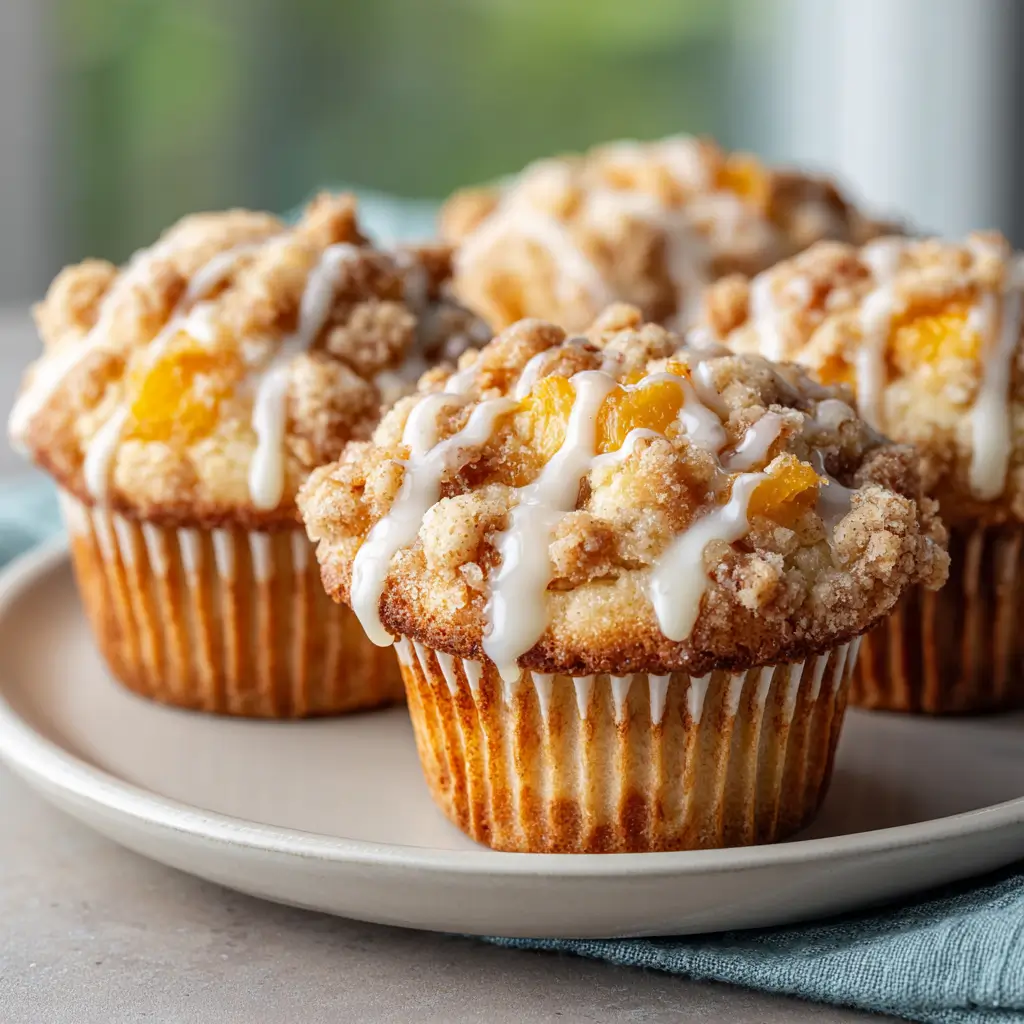 Homemade Peach Cobbler Muffins
