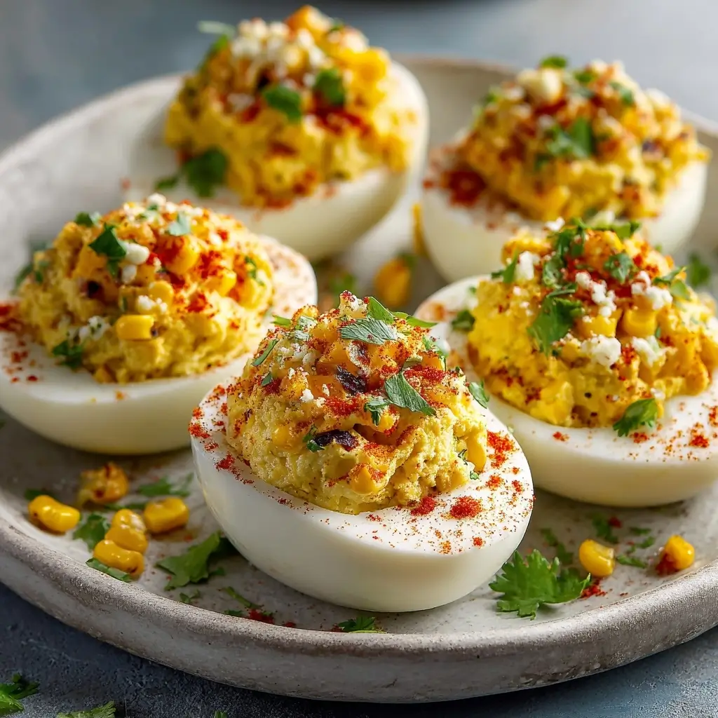 Mexican Street Corn Deviled Eggs