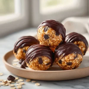 No Bake Chocolate Peanut Butter Protein Balls