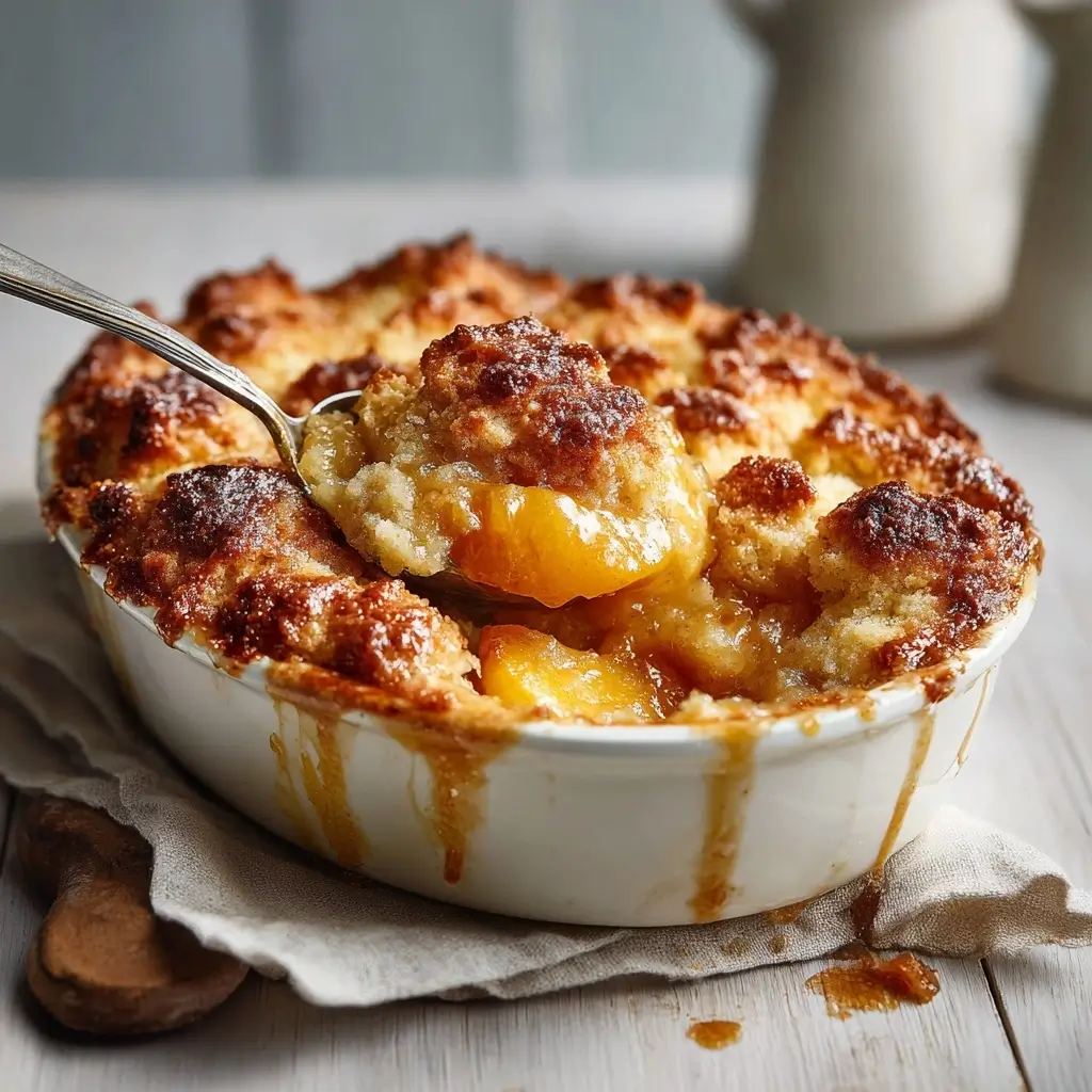 Old Fashioned Oven Baked Peach Cobbler