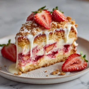 Strawberry Earthquake Cake