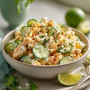 Street Corn Creamy Cucumber Chicken Salad