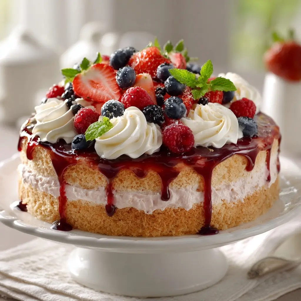 Summer Berry Poke Cake
