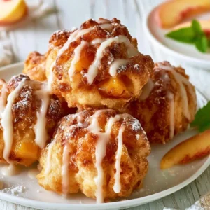 Air Fryer Peach Fritters