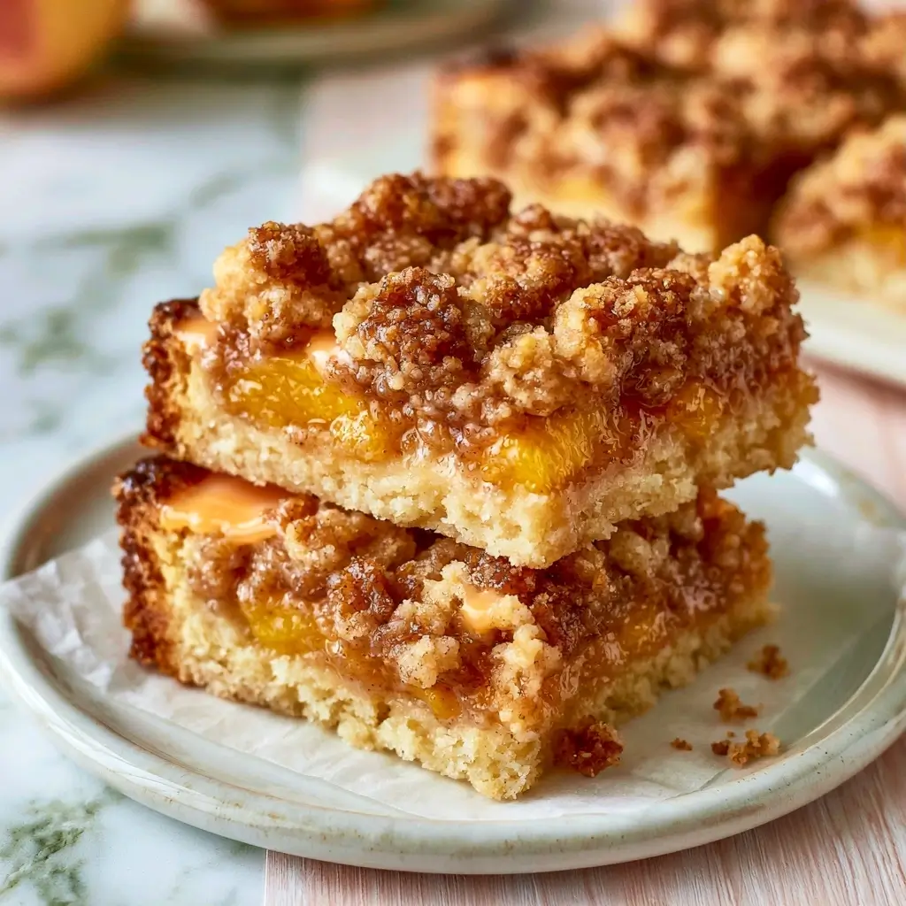 Brown Butter Peach Crumble Bars Easy Homemade Recipe