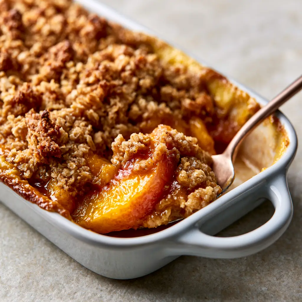 Cozy Brown Butter Peach Crisp Recipe With Easy Oat Crumble Topping