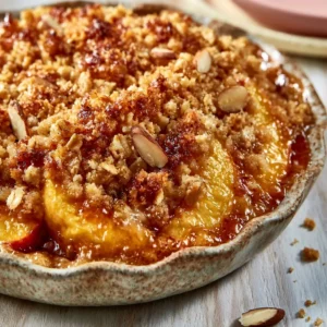 Easy No Peel Fresh Peach Crisp Recipe With Crunchy Oat Almond Streusel