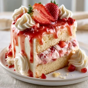 Enchanting Strawberry Cream Layer Cake For Weekend Treats