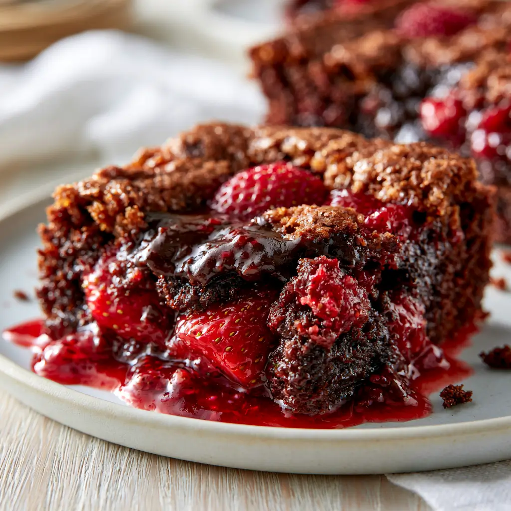 Heavenly Strawberry Chocolate Dump Cake For Picnic Season