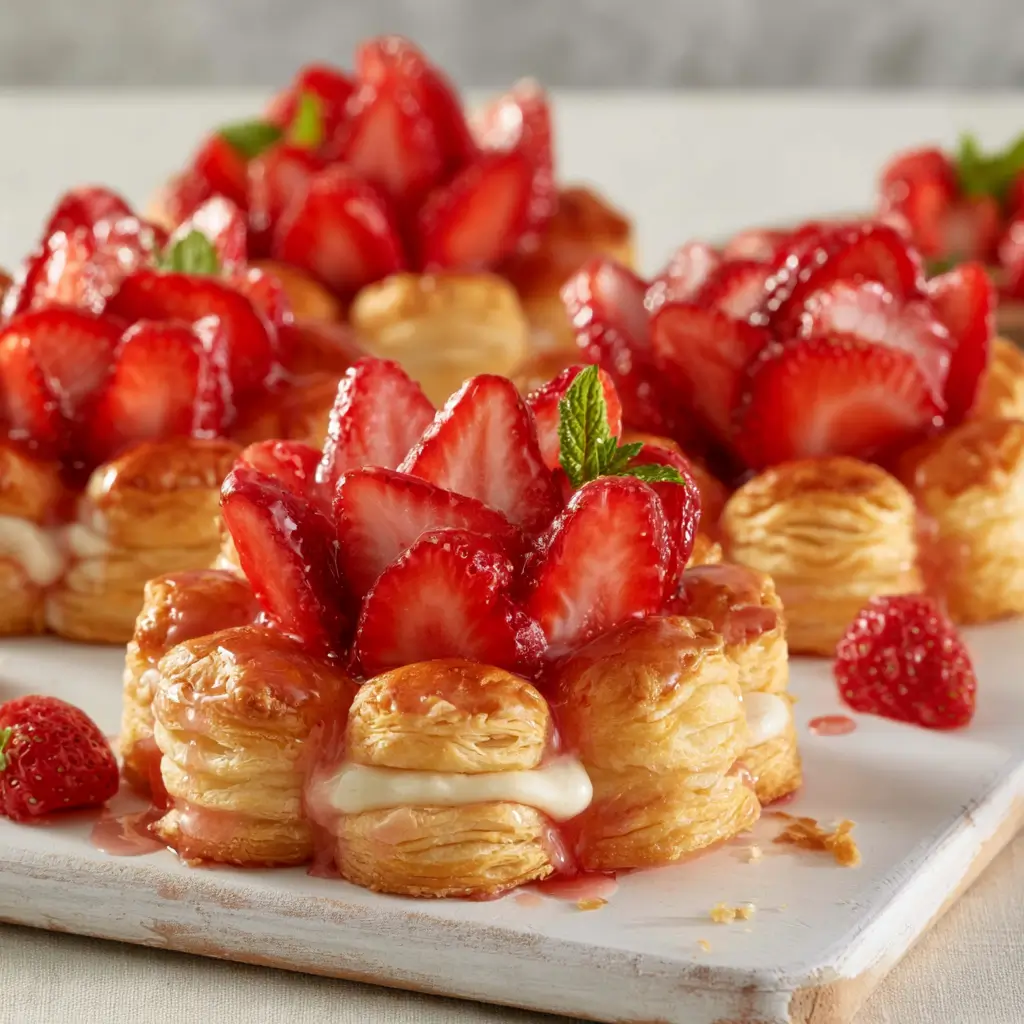 Homestyle Fresh Strawberry Pastry Blooms For A Crowd