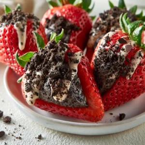 Oreo Truffle Stuffed Strawberries