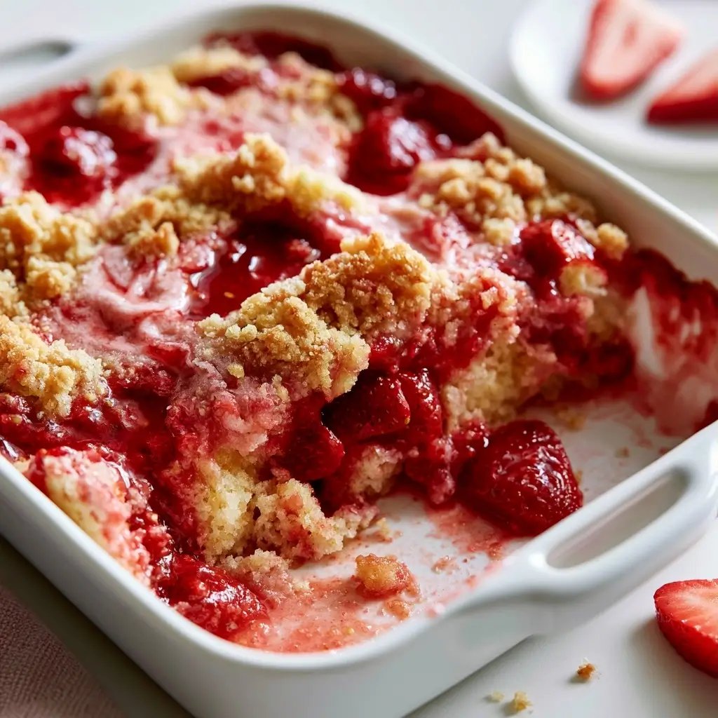 Radiant Strawberry Rose Dump Cake For Weekend Treats