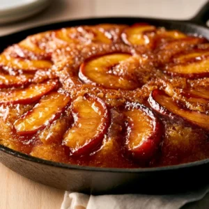Southern Style Skillet Peach Upside Down Cake