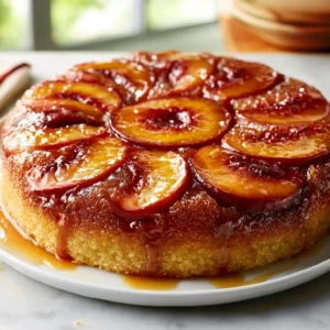 Upside Down Peach Cake