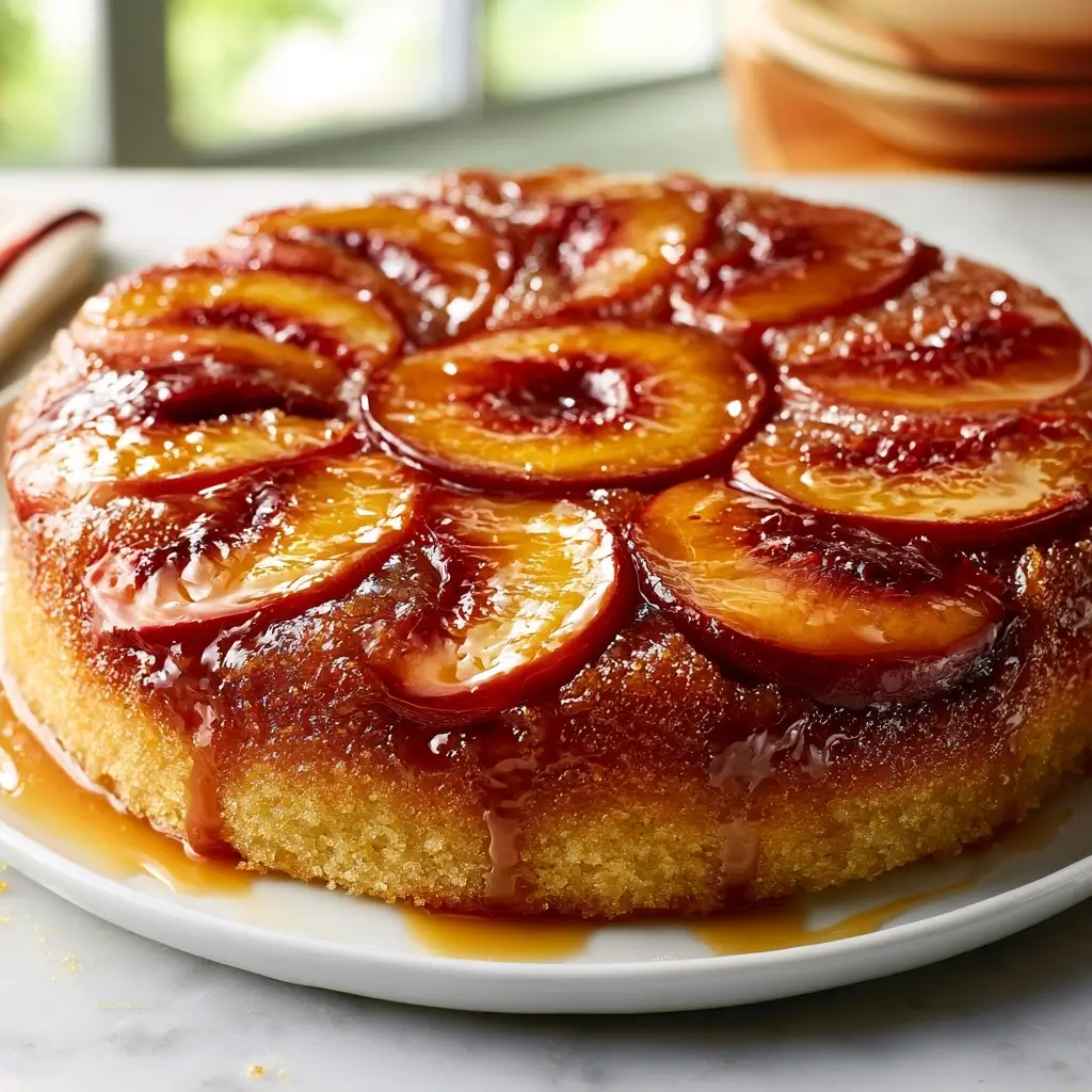 Upside Down Peach Cake