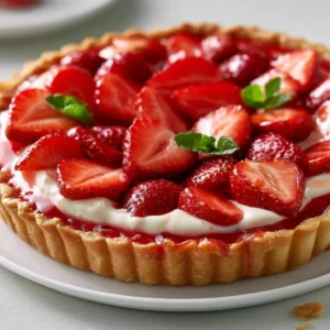Dazzling Strawberry Cream Tart For Weekend Treats