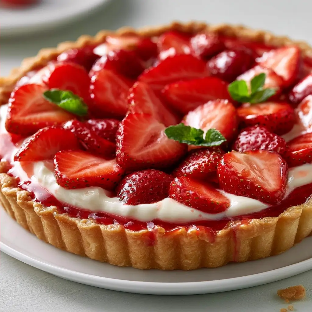 Dazzling Strawberry Cream Tart For Weekend Treats