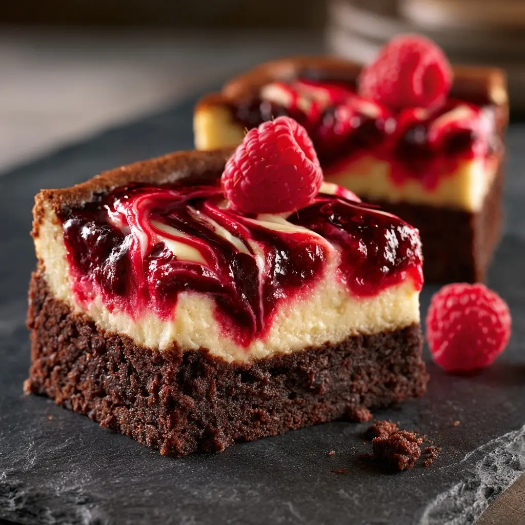 Decadent Raspberry Brownie Cheesecake Recipe
