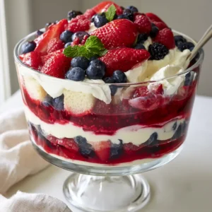 Mixed Berry Trifle With Raspberry Jelly