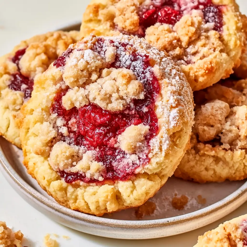 Raspberry Crumble Cookies