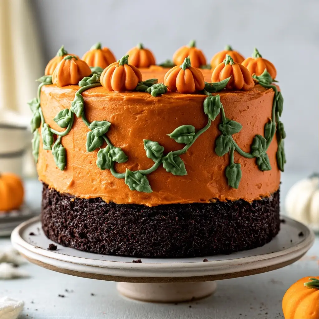 Pumpkin Patch Cake For Halloween